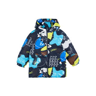 青蛙王子童装儿童冬季中长款羽绒服儿童冬装男女童时尚加厚外套