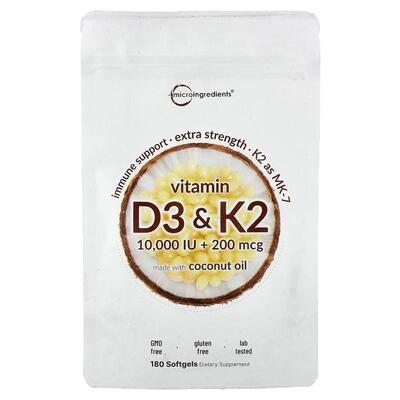 Micro Ingredients,Vitamin D3 & K2, 180 Softgels