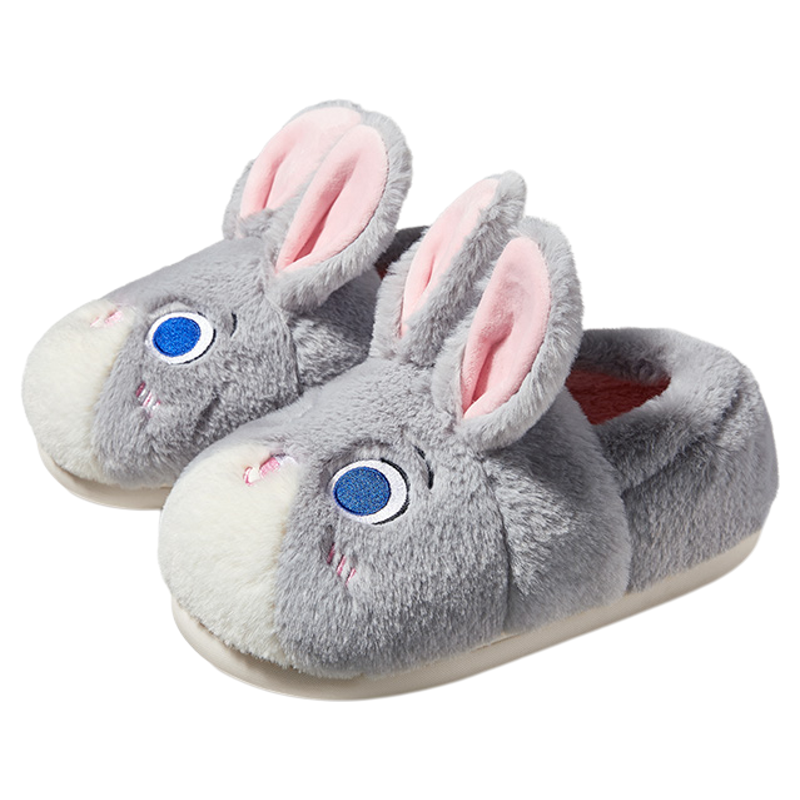 朴西居家亲子款保暖棉拖鞋女冬季新款防滑静音简约百搭情侣棉鞋男