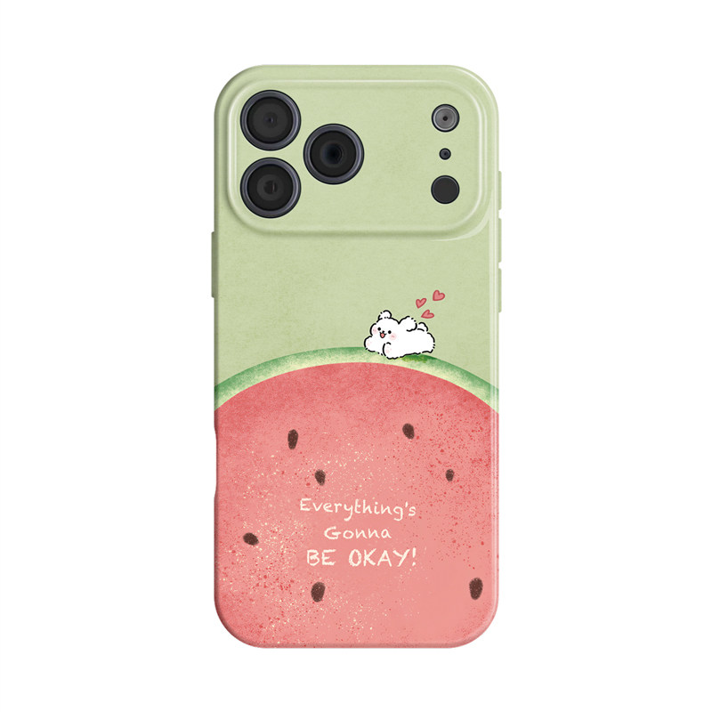 小狗西瓜~简约ins适用iphone17promax手机壳苹果16nova14华为mate70夏天p80小米15opporeno13vivos50一加ace6