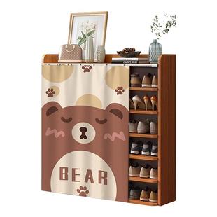 鞋柜遮挡帘滑轨式无门柜子书架防尘布免打孔橱柜杂物遮丑帘子门帘