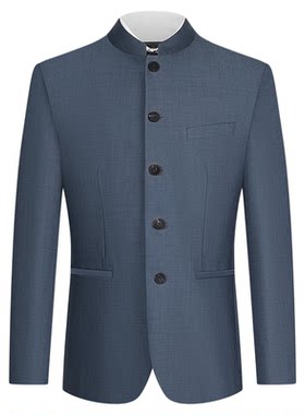 【中华立领】柒牌西装套装男2024秋冬新款立领垫肩西服中山装礼服