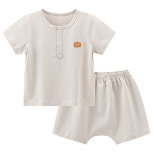 乖奇熊男女宝宝纯棉短袖短裤套装夏季薄款婴儿童无骨居家服两件套