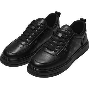 HLA/海澜之家抽绳系带休闲鞋男字母印花圆头柔软橡胶鞋底鞋子男