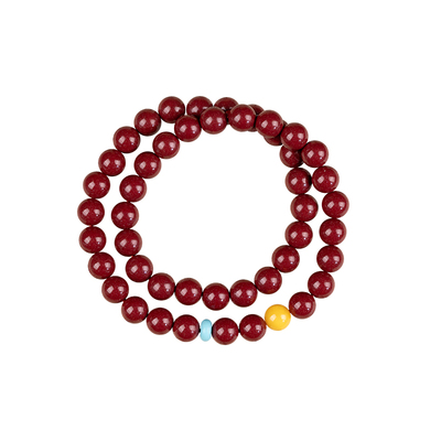 天然紫金砂原矿朱砂蜜蜡绿松手串