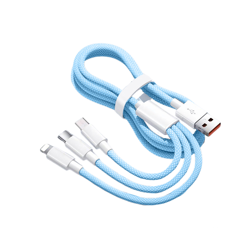 铂信数据线三合一充电器线车载一拖三100W快充适用苹果17华为mate70安卓Typec手机多头通用多功能USB-A充电