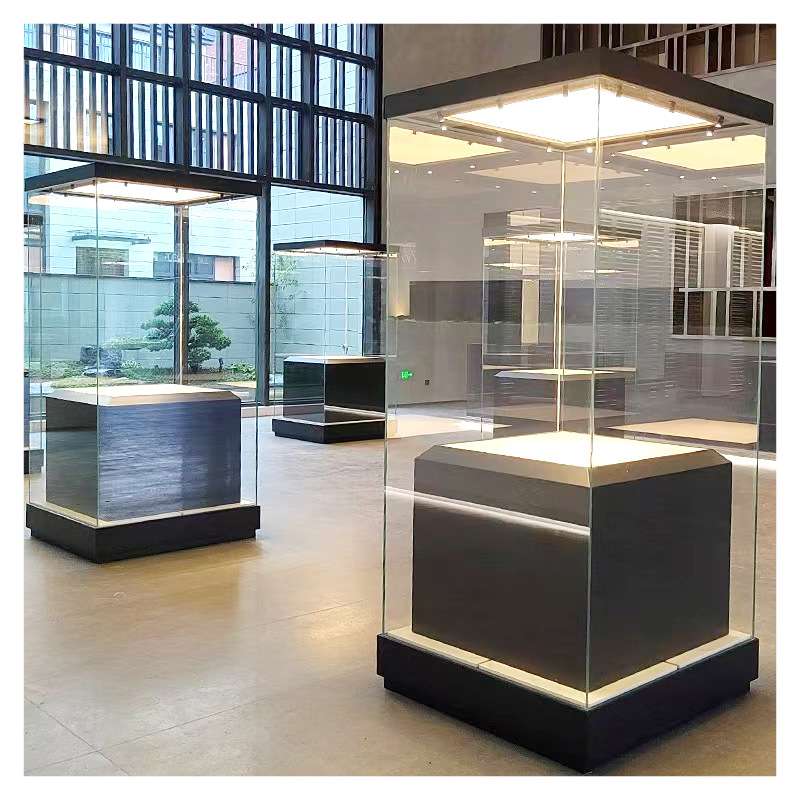 博物馆液压展示柜文物古玩玉器玻璃展柜样品纪念馆现货陈列柜
