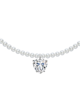 HEFANG官方奥莱梦幻爱心短项链红