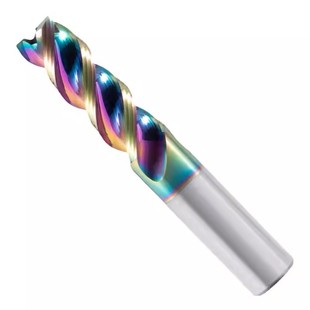 60度铝用铣刀钨钢3刃U型槽七彩硬质合金铝专用洗刀三刃立铣刀加长