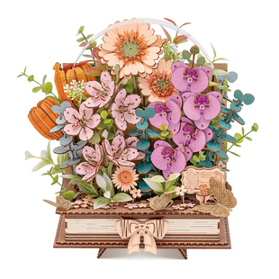 若物若客木艺花境花束手工积木3D立体拼装创意拼图木质情人节礼物