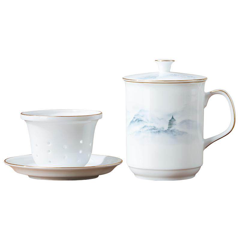 楠宋·千峰越瓷办公室带茶漏茶杯