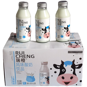 瑞橙风味酸奶整箱15瓶原味/黄桃