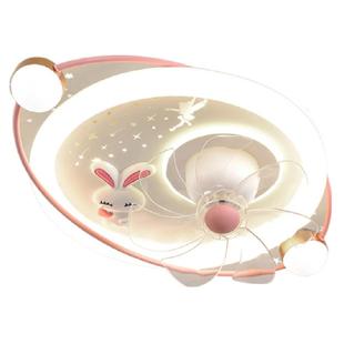 儿童房女孩风扇灯2025新款360度摇头静音卡通公主护眼星空电扇灯