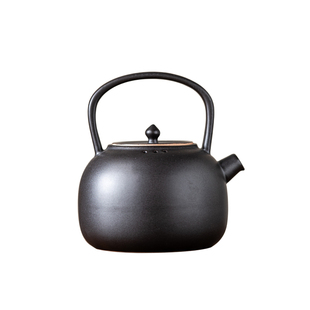 蝉舍粗陶提梁壶茶壶新中式复古茶道烧水壶家用古朴茶具泡茶煮茶壶