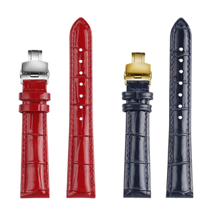 适配飞亚达经典四叶草LA8262 DLA10026 LA862003女生亮光真皮表带