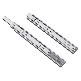 抽屉滑道轨道三节重型床头柜橱柜办公桌托底推拉反弹阻尼缓冲滑轨