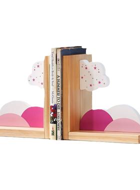 实木书挡摆件创意卡通卧室装饰品