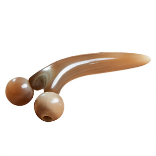 便携天然正品白水牛角眼部按摩棒,滚珠脸部肩颈鼻子按摩器,拨筋