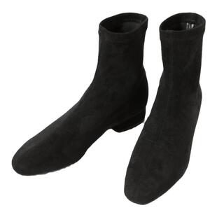 低跟短靴女粗跟弹力靴2025秋冬新款方头套筒瘦瘦靴加绒杏色袜靴女