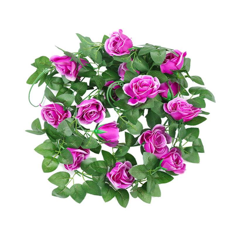 仿真玫瑰花绢花藤蔓假花藤条壁挂花阳台护栏吊顶缠空调装饰仿真花