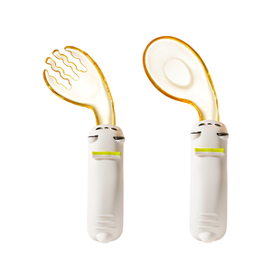 如山ppsu宝宝辅食勺子婴儿学吃饭训练自主进食元宝叉勺儿童餐具