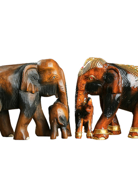 大象摆件酒柜装饰品实木送礼