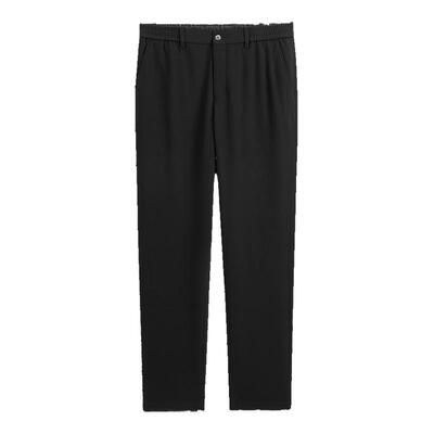 太平鸟男装 黑色质感休闲裤秋季时尚简约锥形裤青年裤子