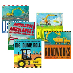 Demolition Roadworks Construction Ambulance 工程机械认知绘本 挖掘机 交通工具 紧急救援 幼儿科普 英语早教 英文原版进口童书