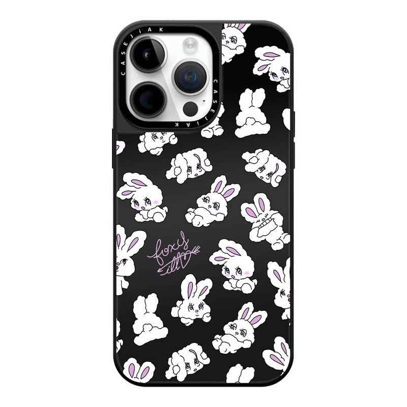 CASEJIAK张元英同款爱心顽皮小兔子适用于苹果17promax手机壳磁吸iPhone18pro/17/16/15/pro防摔保护壳14壳13