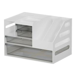 桌面置物架收纳盒a4纸存放盒办公室工位神器桌上抽屉式文件整理盒