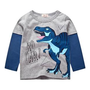 儿童套头衫宝宝体恤女童韩版打底衫春秋新款卡通男童长袖T恤清仓