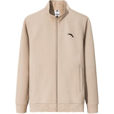 安踏男厚绒立领针织外套