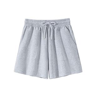 KMV真维斯灰色短裤女2026新款爆款夏季居家休闲运动外穿三分裤女