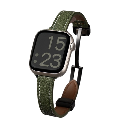 匠戴适用小蛮腰荔枝皮磁吸扣表带