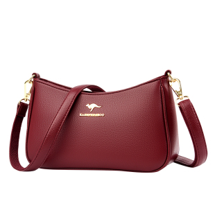 袋鼠中老年妈妈包皮包斜挎包包女2025新款软皮包大容量软皮单肩包