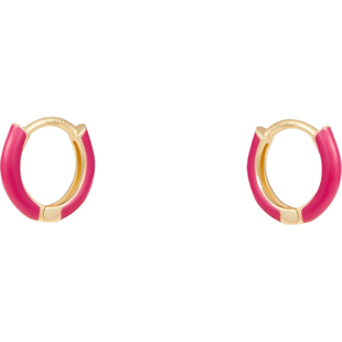 【新年礼物】FRY POWERS 女14K金红色珐琅耳环