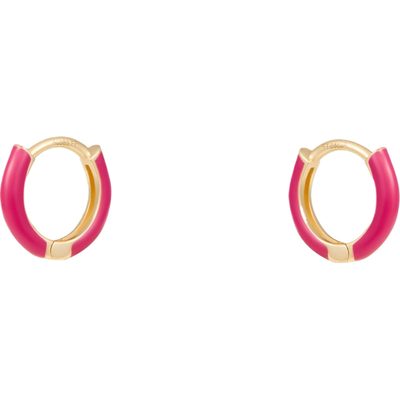 【礼物】FRY POWERS 女14K金红色珐琅耳环