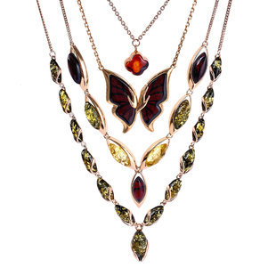 DARVIN俄罗斯进口天然琥珀项链系列宝藏珠宝轻奢高级小众S925新