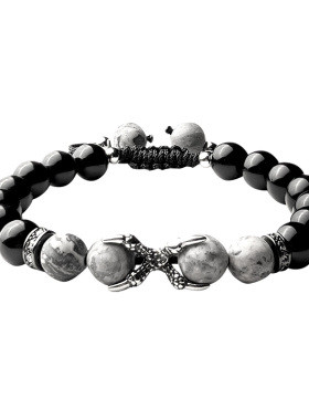 天然黑曜石手链男女手串情侣小众高级感珠子饰品送男友生日礼物