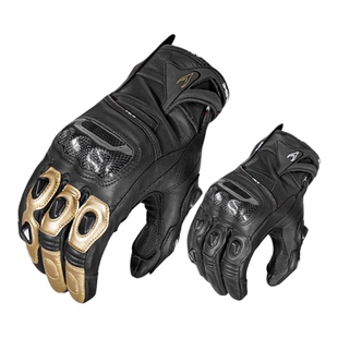 sbk手套摩托车骑行男女牛皮防摔碳纤维触屏四季摩旅机车手套ST10