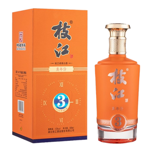 枝江大曲官方旗舰店 枝江真年份3浓香纯粮食白酒52度1瓶500ml