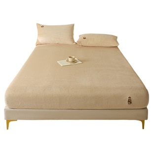 TeenieWeenie小熊牛奶绒床笠单件儿童加绒床笠罩珊瑚绒床垫保护罩