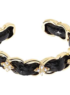 小香风皮革戒指女款小众