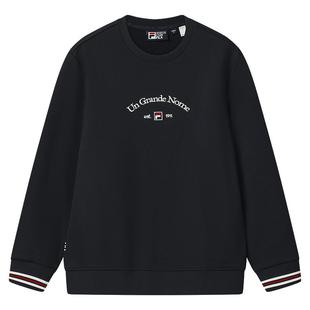 FILA 斐乐官方男子套头卫衣2025冬新款时尚休闲基础加绒针织上衣
