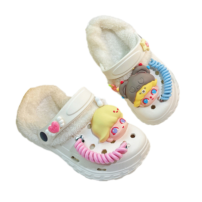 女童加厚冬季毛毛棉鞋可外穿拖鞋