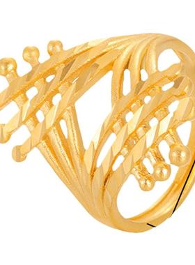 古法沙金戒指女开口可以调节