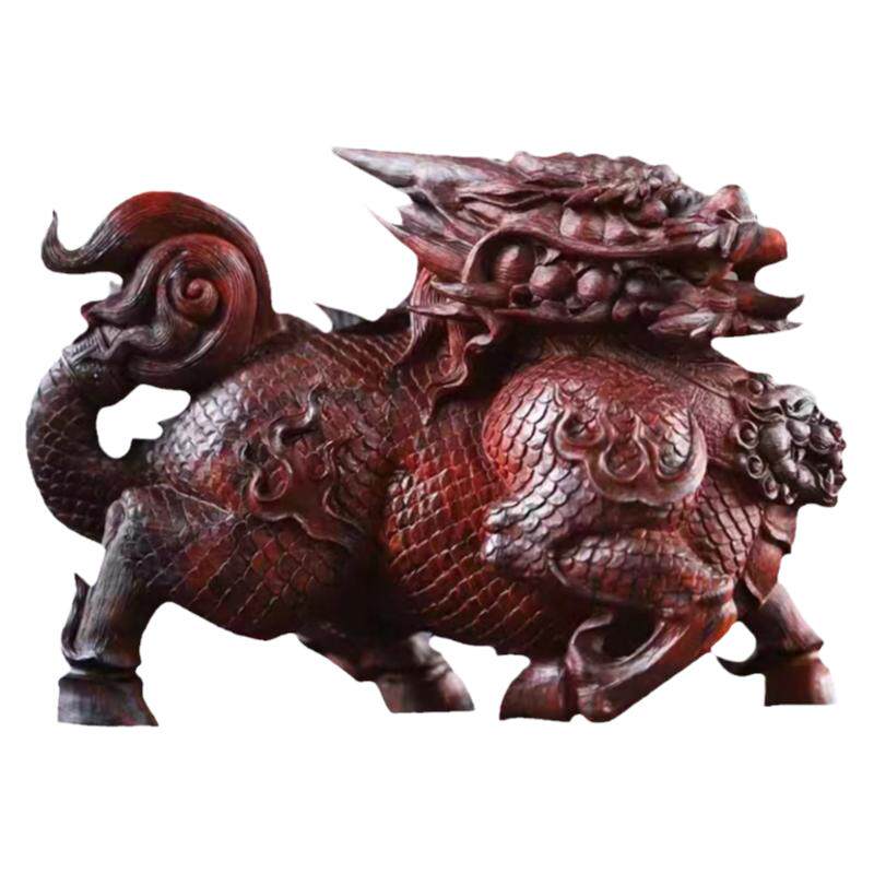 印度小叶紫檀麒麟神兽摆件