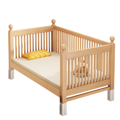 实木拼接床边加宽小床