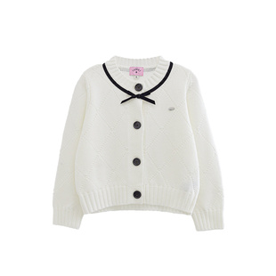 ILOVEJ韩国童装2026春款韩系经典学院优等生女童针织外套/JYSOU19