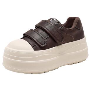 千百度免系带厚底小白鞋女春季新款百搭板鞋增高运动休闲鞋女